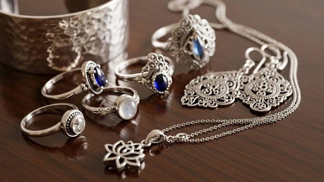 बरेच लोक चांदीचे दागिने घालतात. ज्योतिषशास्त्रानुसारही, चांदीचा धातू खूप शुभ मानला जातो. म्हणूनच, जर तुम्ही ज्योतिष नियम लक्षात ठेवून चांदी घातली तर तुमच्या जीवनात अनेक सकारात्मक परिणाम होऊ शकतात. चांदी घालण्याचे फायदे काय असतात ते जाणून घेऊया. ( Credits: AI Generated )