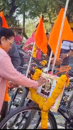 भाजपची अमरावती ते शेगाव सायकल यात्रा.