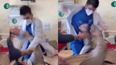 डॉक्टरने तू म्हणताच पेशंट संतापला... खाटेवरून उठून डॉक्टरला बेदम चोपले; अख्खं रुग्णालय हादरले