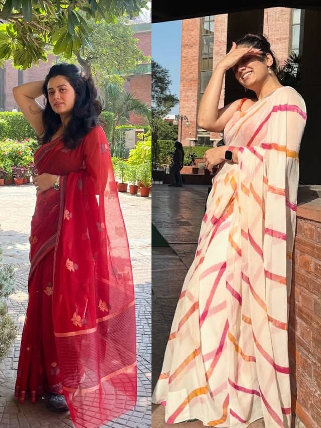 साडी अन् गिरीजा ओक.. नजर हटू न देणारं समीकरण