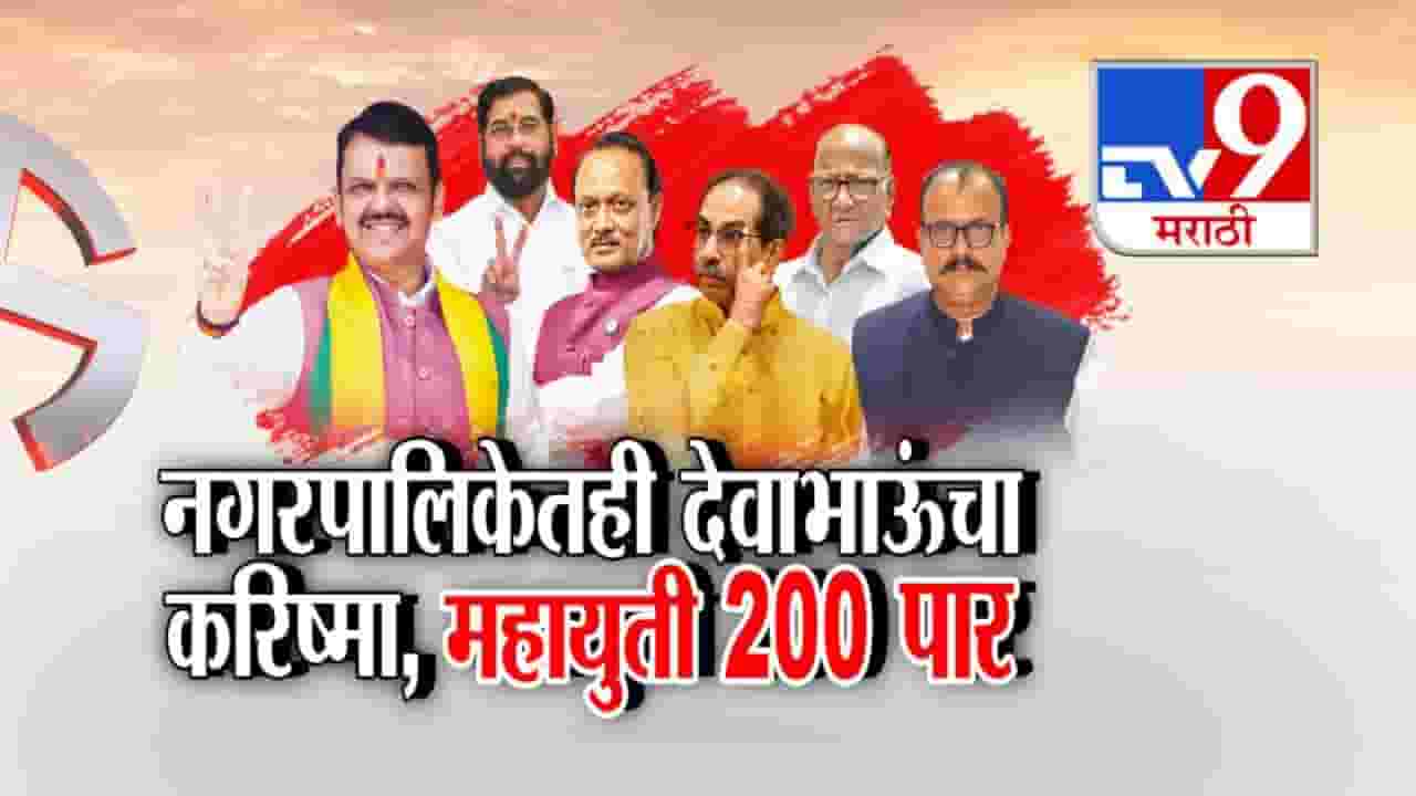 Maharashtra Local Body Election : नगरपालिकेतही देवाभाऊंचा करिष्मा, महायुती 200 पार अन् भाजप ठरला सर्वात मोठा पक्ष Maharashtra Local Body Election : नगरपालिकेतही देवाभाऊंचा करिष्मा, महायुती 200 पार अन् भाजप ठरला सर्वात मोठा पक्ष