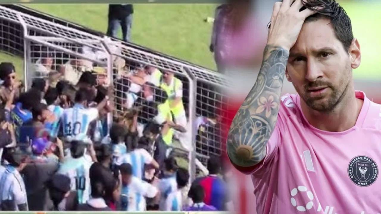 Video: खुर्च्या तोडल्या, बाटल्या फेकल्या; मेस्सीच्या त्या कृत्यामुळे चाहते संतापले Video: खुर्च्या तोडल्या, बाटल्या फेकल्या; मेस्सीच्या त्या कृत्यामुळे चाहते संतापले