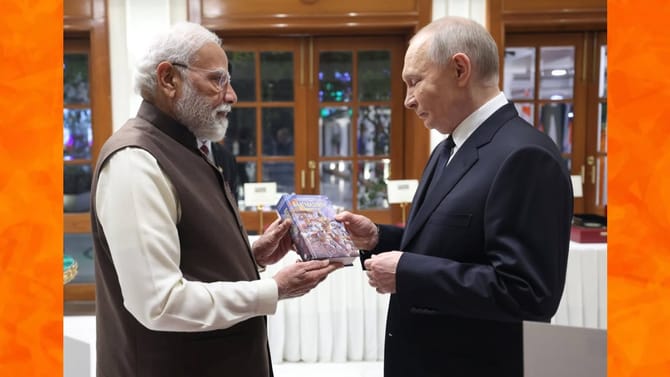 मोदी यांनी पुतिन यांना काय-काय दिले गिफ्ट, भगवद्गीता ते कश्मीरी केसर