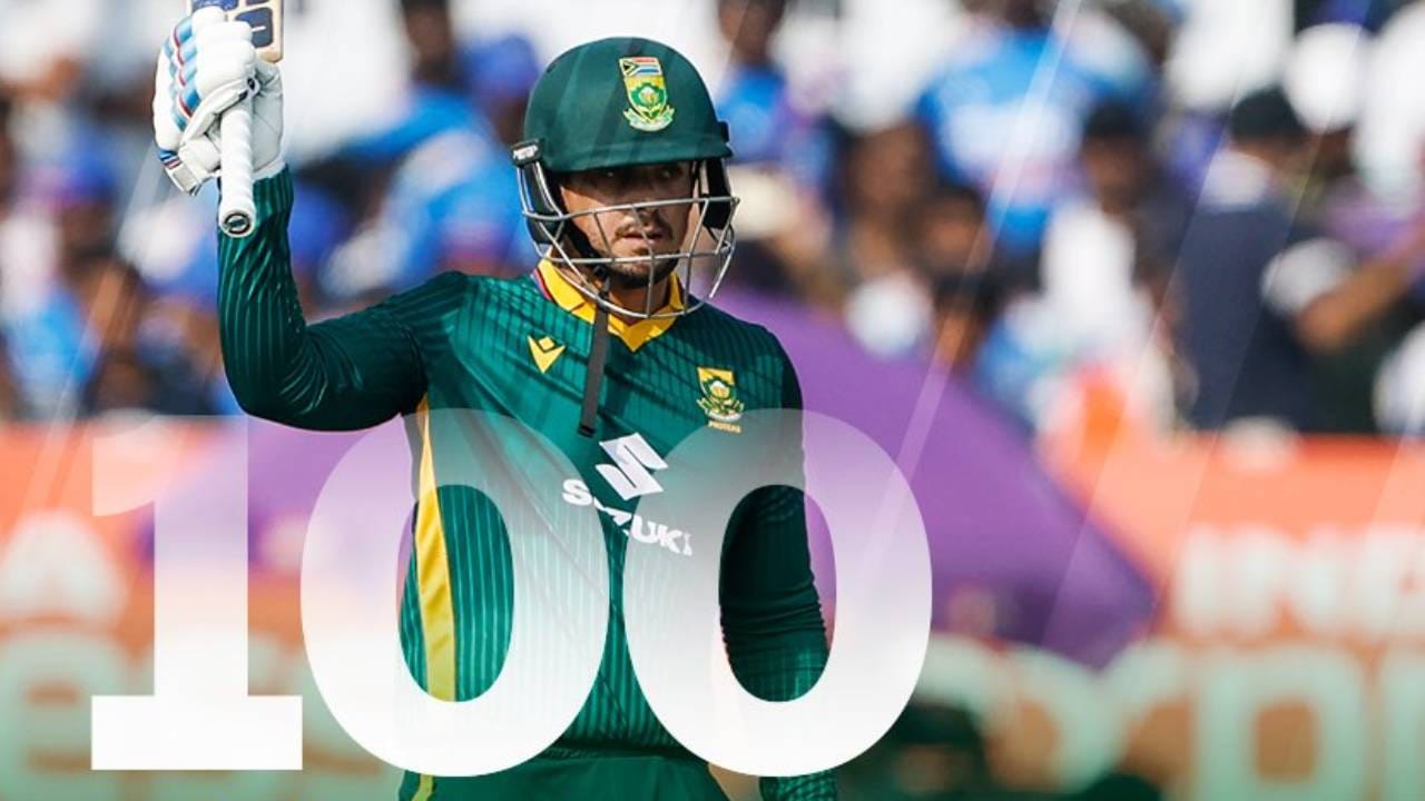 क्विंटन डीकॉकने आक्रमक फलंदाजी केली. वनडे क्रिकेटमधील त्याचे 23 वे शतक झळकावले. क्विंटन डी कॉकने फक्त 42 चेंडूत आपले अर्धशतक पूर्ण केले आणि त्यानंतर आणखी आक्रमक झाला. पुढील 50 धावा करण्यासाठी त्याने फक्त 38 चेंडू घेतले. यासह त्याने सौरव गांगुलीसह तीन दिग्गजांना मागे टाकले. (फोटो- Proteas Men X)