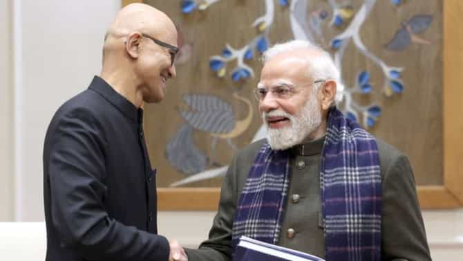 सत्या नडेला यांनी घेतली PM मोदींची भेट, AI हब बांधण्यासाठी 17.5 अब्ज डॉलर्सची गुंतवणूक करणार