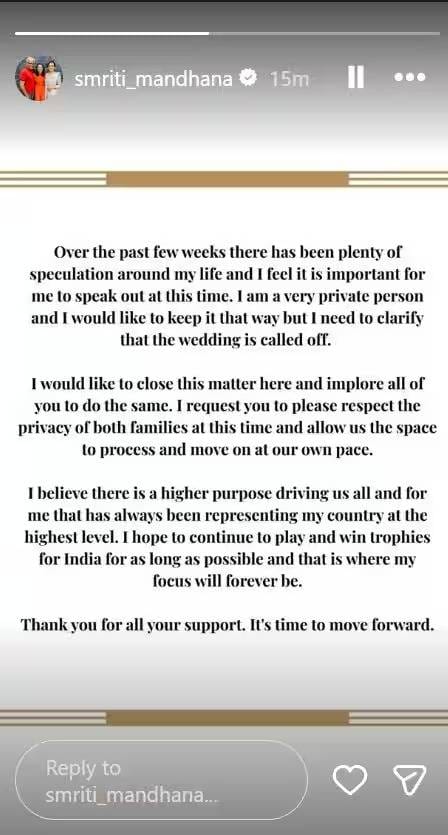 Smriti Mandhana post