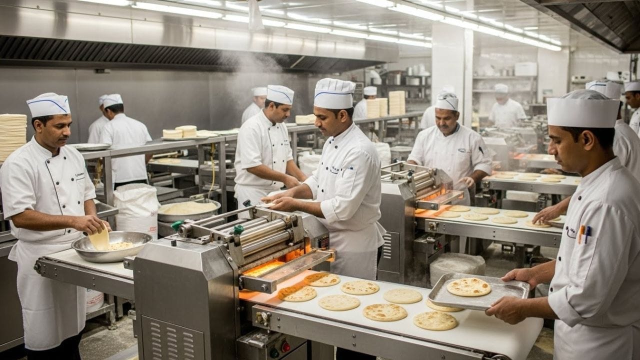 इतक्या मोठ्या संख्येने आणि उत्कृष्ट गुणवत्तेच्या चपाती बनवण्यासाठी विशेष व्यवस्था ठेवण्यात आली आहे. अंबानींच्या स्वयंपाकघरात एक स्वयंचलित रोटी मेकर मशीन बसवलेले आहे. हे मशीन काही मिनिटांत शेकडो चपात्या तयार करू शकते, ज्यामुळे वेळ आणि श्रम यांची बचत होते.