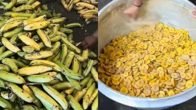 तुमच्या आवडीचे केळीचे वेफर्स नेमके कसे बनतात? कुरकुरीतपणा कसा येतो? Video एकदा पाहाच