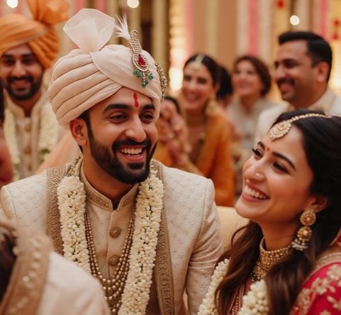 वरात हा दोन कुटुंबांसाठी एक शुभ प्रसंग असतो. वरातीदरम्यान छोटे, छोटे विधी पार पाडले जातात. हे विधी म्हणजे दोन कुटुंबं एकत्र येत आहेत, याचं प्रतिबिंब असतं. वरात आल्यानंतर नवरदेवाचे स्वागत केले जाते. यातून त्याच्यावर एक नवी जबाबदारी पडत आहे, हेदेखील सूचित करण्याचा प्रयत्न केला जातो. (सांकेतिक फोटो- फोटो सौजन्य- मेटा एआय)