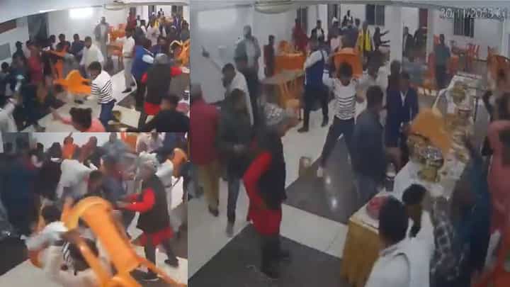 रसगुल्ल्यावरून हल्लागुल्ला... दिसेल ते फेकून मारलं... लग्नाच्या मंडपातच हाणामारी; अखेर काय झालं? रसगुल्ल्यावरून हल्लागुल्ला... दिसेल ते फेकून मारलं... लग्नाच्या मंडपातच हाणामारी; अखेर काय झालं?