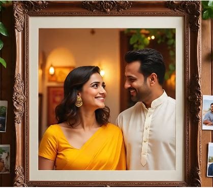 वास्तूशास्त्रामध्ये पती-पत्नीचा फोटो कुठे लावावा तसेच हा फोटो लावण्यासाठी काय नियम असावेत, याबाबत सांगण्यात आले आहे. कारण पती-पत्नीचा फोटो चुकीच्या दिशेने लावल्यास त्याचा नकारात्मक परिणाम पडू शकतो. नात्यात भांडणं होऊ शकतात. गैरसमज निर्माण होऊ शकतो.  (सांकेतिक फोटो, फोटो सौजन्य- मेटा एआय)
