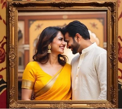 वास्तूशास्त्रानुसार उत्तर-पूर्व म्हणजेच इशान्य दिशेने पती-पत्नीचा फोटो लावल्यास कुलदैवत नाराज होते. दोघांमध्ये भांडण वाढतात. आरोग्याच्या समस्या येतात. तुम्हाला पती आणि पत्नीचा फोटो घरात लावायचा असेल तर त्यासाठीची फ्रेम लाकडाची असावी. (सांकेतिक फोटो, फोटो सौजन्य- मेटा एआय)