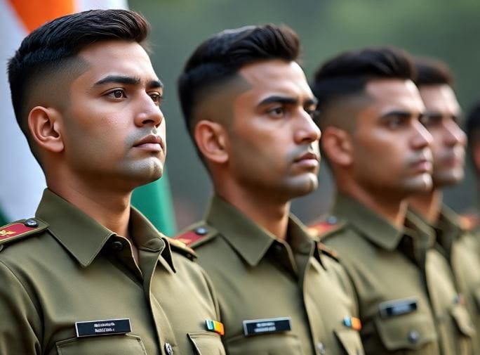 सैनिकांची हेअर स्टाईल अनेक तरुणांना आवडते. काही तरुण तर कास मिलिटरी हेअर कट करून घेतात. परंतु सैनिकांनी छोटे केस ठेवण्यामागे एक विशेष कारण आहे. यामागे खास उद्देश आहे. सैनिकांचे कानाजवळचे केस लहान आणि माथ्यावरील केस मोठे असतात. (सांकेतिक फोटो, फोटो सौजन्य- मेटा एआय)