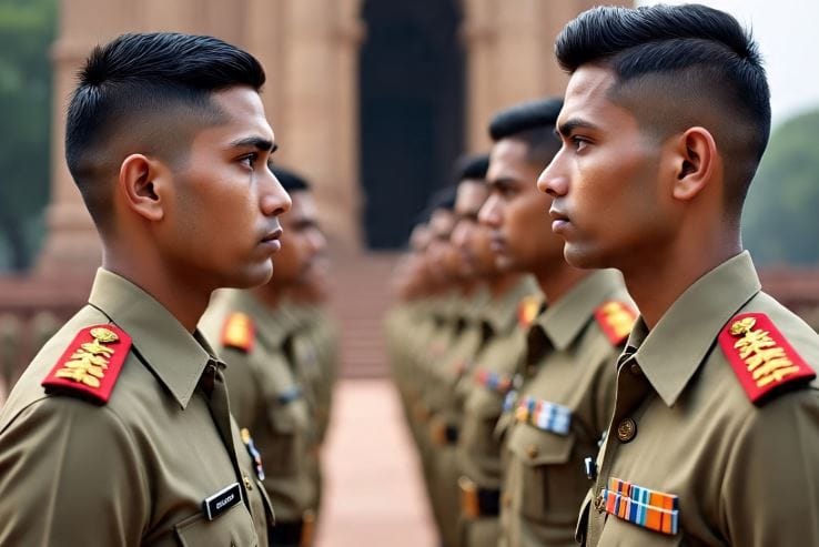 सैनिकांचे केस लांब असतील तर ऐन युद्धाच्या वेळी त्यांना केस अडथळा ठरू शकतात. केस कुठे अडकू शकतात किंवा ते ऐन वेळी डोळ्यावर येऊ शकतात. ही अडचण उद्भवू नये म्हणून सैनिकांना केस कमी ठेवावे लागतात. तसेच ते विशिष्ट पद्धतीनेच कापावे लागतात. केस कमी असल्याने डोक्यावर जखम झाल्यास उपचार करणेदेखील सोपे होते. (सांकेतिक फोटो, फोटो सौजन्य- मेटा एआय)