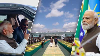 इथिओपियामध्ये पंतप्रधानांचं भव्य स्वागत, स्वत: अबी अहमद अलींनी केलं मोदींच्या वाहनाचं सारथ्य