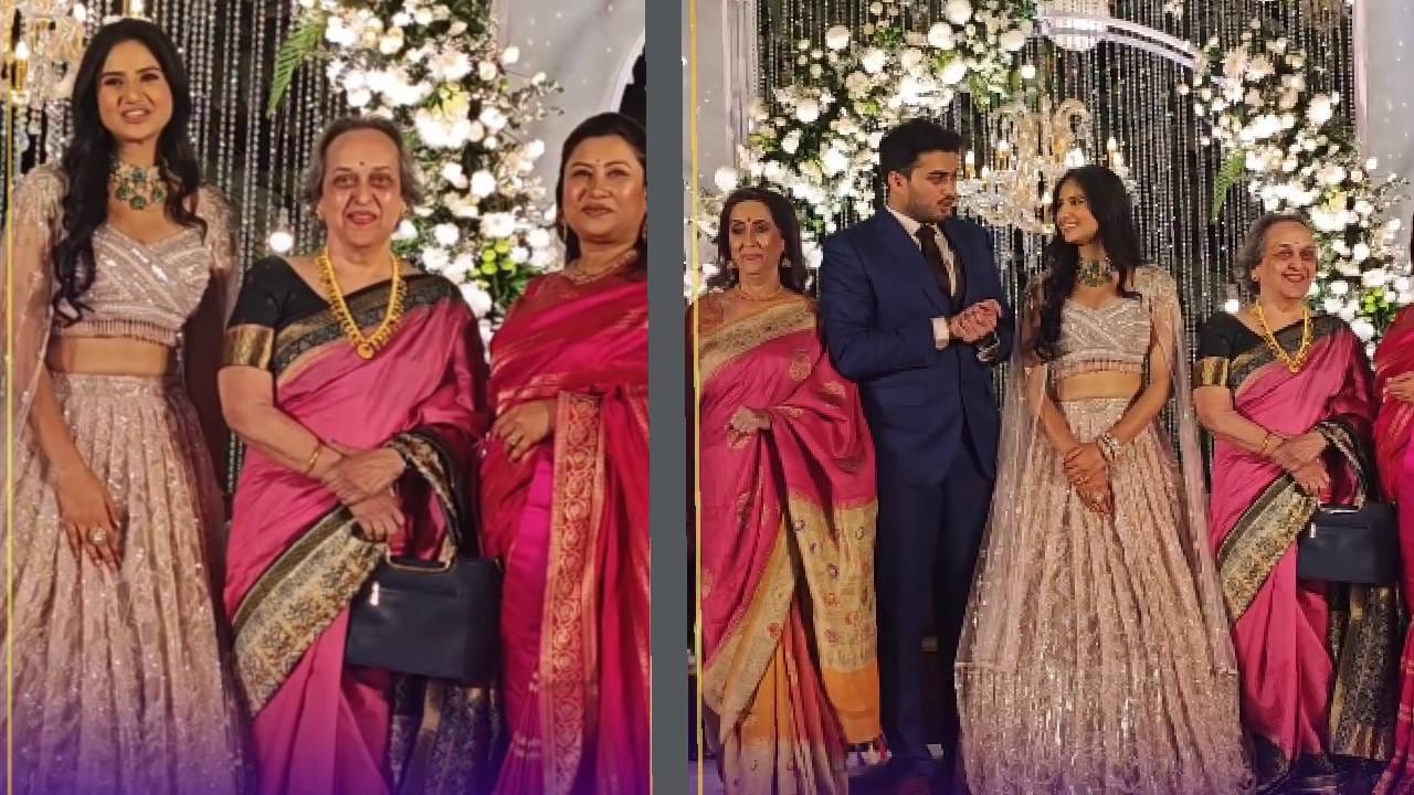 ज्येष्ठ अभिनेत्री सुहास जोशी, नीना कुळकर्णी यांनीही रिसेप्शनला हजेरी लावली. पूजा आणि नीना कुळकर्णी या सध्या एकाच मालिकेत काम करतात, त्यामुळे रिसेप्शनला त्यांचा खास बाँड पहायला मिळाला. 