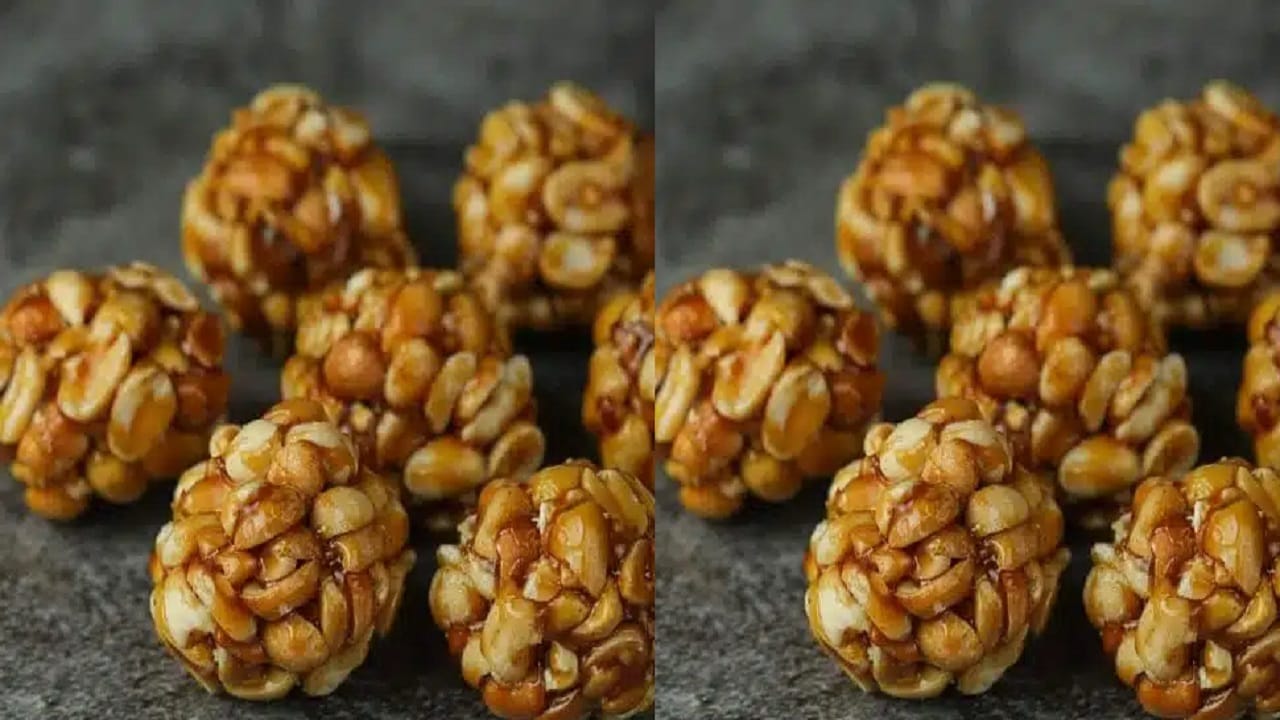 त्यानंतर गूळचा पाक तयार करुन घ्या. कढईत 1 चमचा तूप टाकून गूळ घाला. गूळ मंद आचेवर हलवत वितळू द्या. एकसारखा झाल्यावर पाकाची चाचणी करा.