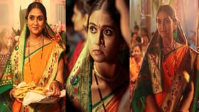 लाल टिकली... मंगळसूत्र आणि हिरव्या बांगड्या... रिंकूचा खास लूक.