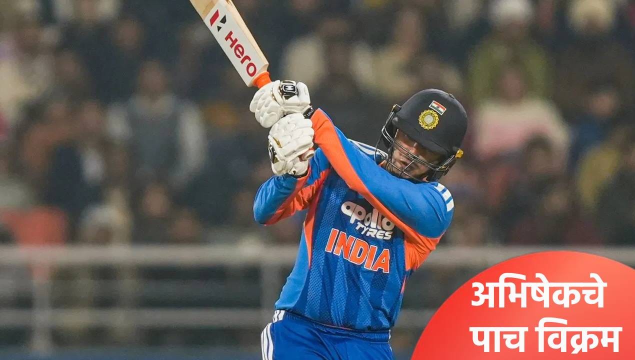 IND vs NZ : न्यूझीलंडविरूद्धच्या सामन्यात अभिषेक शर्माचा झंझावात, पाच विक्रम केले नावावर