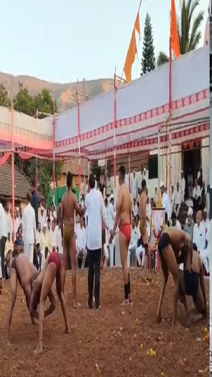 Bhor : ग्रामदैवत जानुबाई देवीच्या यात्रेनिमित्त कुस्तीचं आयोजन