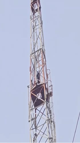 युवक चढला 300 फूट मोबाईल टॉवरवर... कारण जाणून व्हाल हैराण.