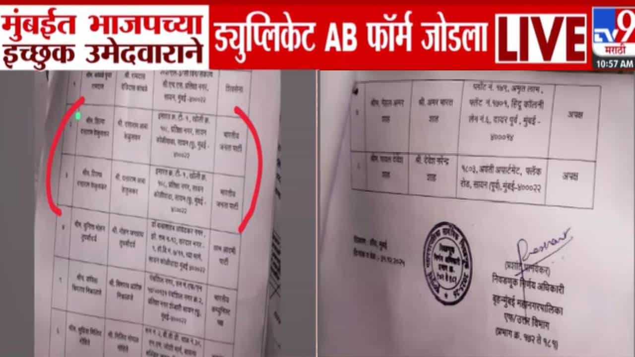 BMC Election Controversy : पक्षाकडून उमेदवारी मिळाली नाही म्हणून भाजपच्या इच्छुक उमेदवाराचा जुगाड! मुंबईत एकच चर्चा BMC Election Controversy : पक्षाकडून उमेदवारी मिळाली नाही म्हणून भाजपच्या इच्छुक उमेदवाराचा जुगाड! मुंबईत एकच चर्चा