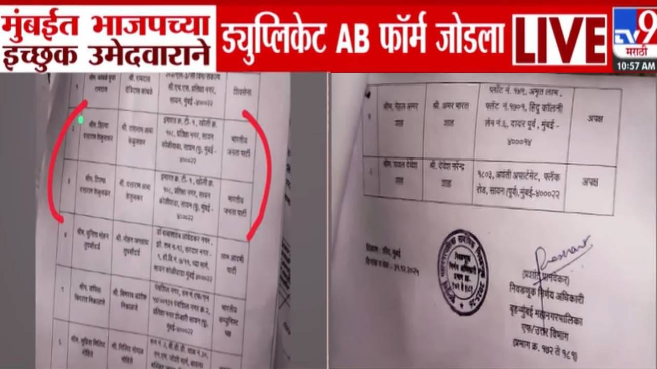 BMC Election Controversy : पक्षाकडून उमेदवारी मिळाली नाही म्हणून भाजपच्या इच्छुक उमेदवाराचा जुगाड! मुंबईत एकच चर्चा BMC Election Controversy : पक्षाकडून उमेदवारी मिळाली नाही म्हणून भाजपच्या इच्छुक उमेदवाराचा जुगाड! मुंबईत एकच चर्चा