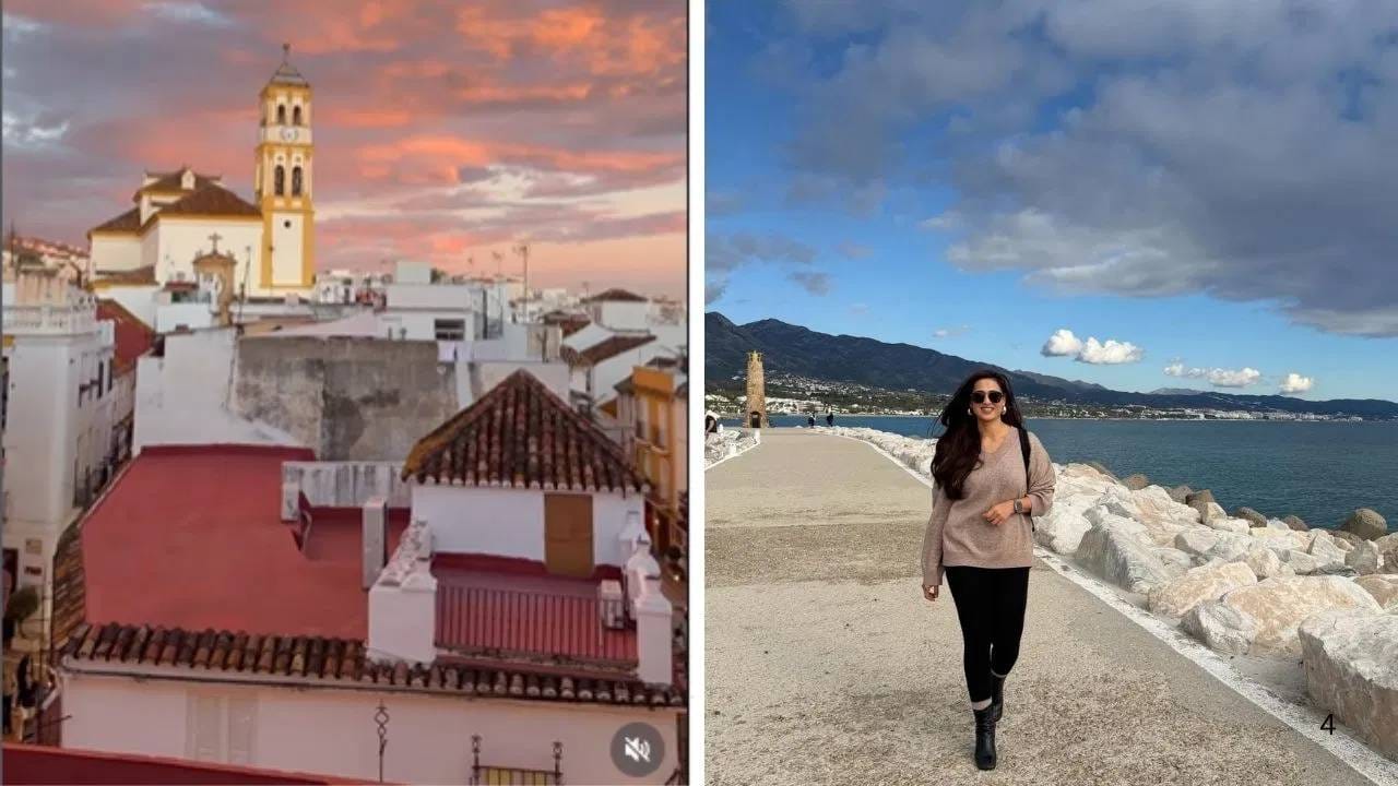 श्वेता तिवारी स्पेनमध्ये मारबेला येथे फिरायला गेलेली. एका फोटोमध्ये इथली ऐतिहासिक जागा कॅडिज पहायला मिळते. ज्यात आकाशातील सुंदर रंग दिसतात. सनसेटच्या वेळचा नजारा दिसतोय. दुसऱ्या फोटोमध्ये श्वेता तिवारी समुद्र किनारी फिरताना दिसतेय. 