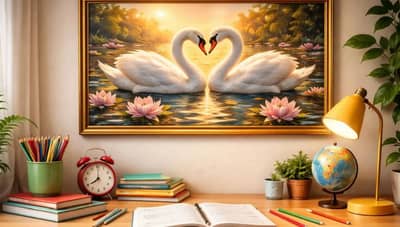Study Table जवळ हंसाच्या जोडीचे चित्र लावल्यास दिसतील हे चमत्कार....