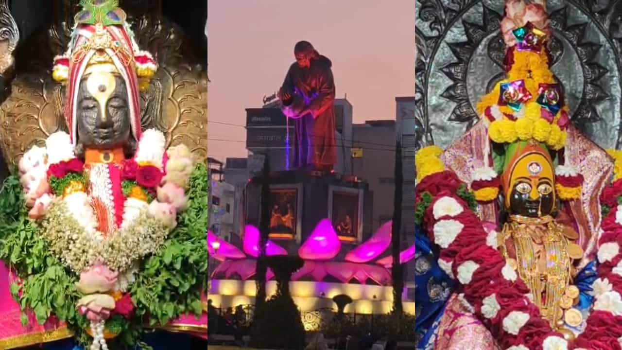 आकर्षक सजावट, भक्तिमय वातावरण अन्... नववर्षाच्या पहिल्या दिवशी राज्यातील तीर्थक्षेत्र गजबजली, भक्तांच्या लांबच लांब रांगा