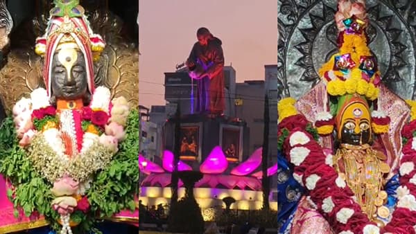 आकर्षक सजावट, भक्तिमय वातावरण अन्... नववर्षाच्या पहिल्या दिवशी राज्यातील तीर्थक्षेत्र गजबजली, भक्तांच्या लांबच लांब रांगा