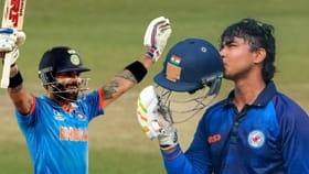 विराटचा विक्रम मोडण्यासाठी वैभव सूर्यवंशीला फक्त 6 धावांची आवश्यकता.