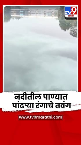 चिपळूणच्या वाशिष्टी नदीतील पाण्यात पांढऱ्या रंगाचे तवंग; नागरिकांमध्ये चिंतेचं वातावरण.