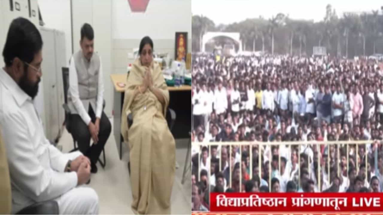 Ajit Pawar Plane Crash Death : फडणवीस, शिंदेंकडून सुनेत्रा पवारांचं सांत्वन; बारामतीत कार्यकर्त्यांची अलोट गर्दी