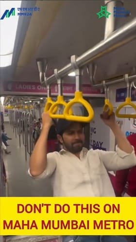 वरुण धवनचे मेट्रो पुल-अप्स व्हायरल! मुंबई मेट्रोकडून इशारा.