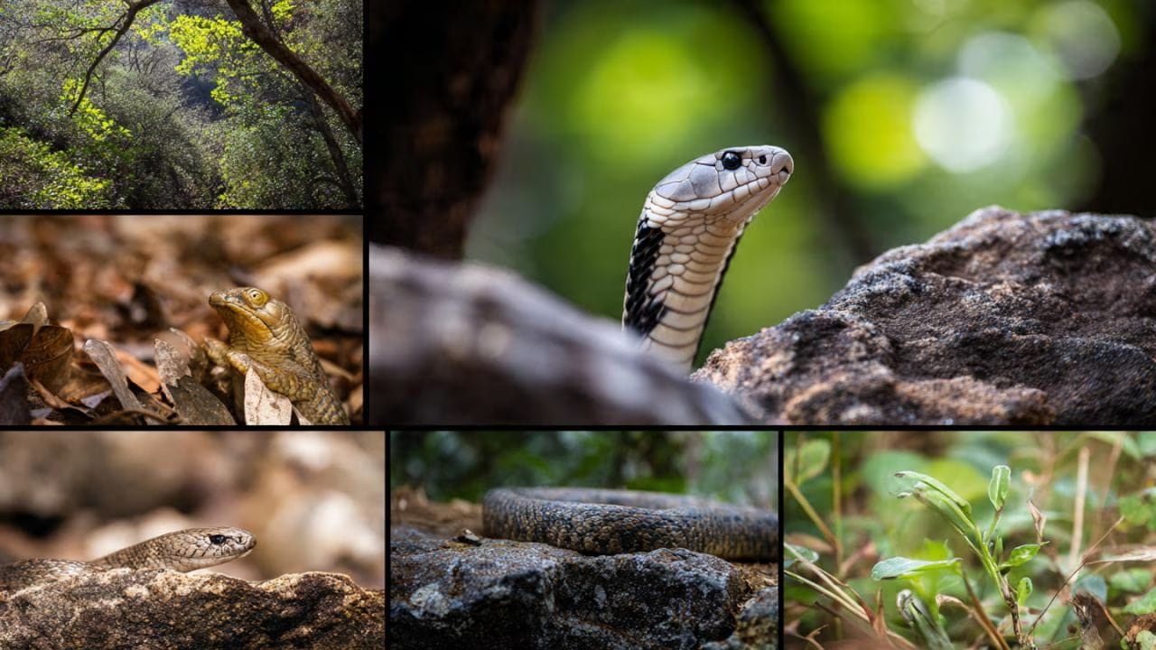 ५  - महाराष्ट्र : महाराष्ट्रातील जंगले, पठारी प्रदेश आणि तटवर्ती भागांमुळे सांपाच्या विविध प्रजाती आढळतात. सह्याद्री पर्वत श्रृंखला आणि वन क्षेत्र या राज्याला सांपासाठी अनुकूल बनवते. येथे काही प्रजाती अशा आहेत की या क्षेत्राची ओळख मानली जाते. 