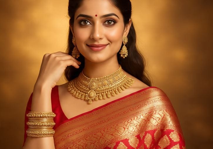 22 कॅरेट सोन्याचा भाव 13 जानेवारी रोजी 1,30,650 रुपये प्रति 10 ग्रॅम रुपयांवर पोहोचला आहे. हाच भाव 12 जानेवारी रोजी 1,30,300 रुपये प्रति 10 ग्रॅमवर होता. मुंबईमध्ये 13 जानेवारी रोजी 10 ग्रॅम सोन्याचा भाव 14,253 रुपयांवर पोहोचला आहे. (सांकेतिक फोटो, फोटो सौजन्य- मेटा एआय)