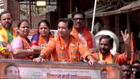 एकनाथ शिंदेंच्या बालेकिल्ल्यात नितेश राणेंचा रोड शो!.