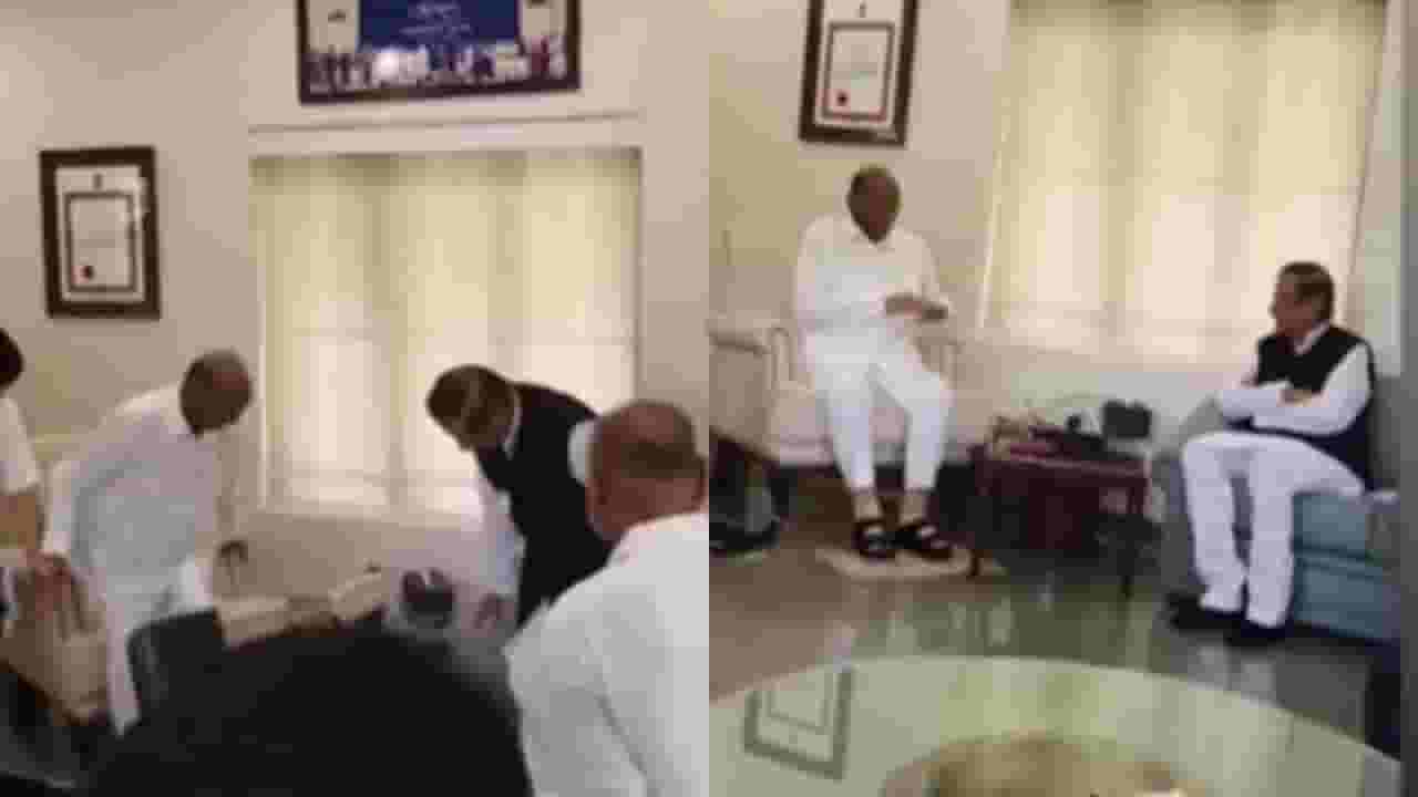 पृथ्वीराज चव्हाणांनी घेतली शरद पवारांची सांत्वनपर भेट