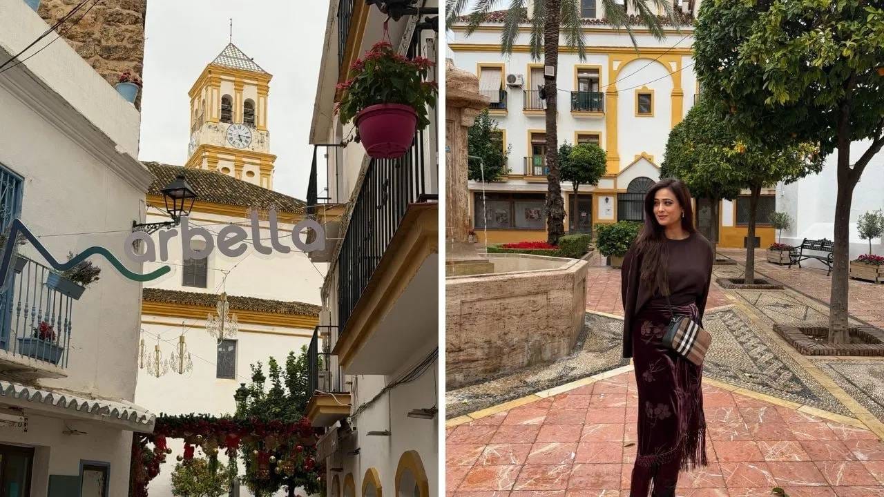 या फोटोत श्वेता तिवारी जिथे पोज देताना दिसतेय ते मारबेलाच एक ओल्ड टाऊन आहे. ही जागा आपल्या ट्रेडिशनल अंडालूसी वास्तूकलेसाठी ओळखली जाते. सफेद रंगाची इमारत आणि गल्ल्यांमध्ये दगडी काम. यात दिसणारं चर्च 'इग्लेसिया डे नुएस्ट्रा सेनोरा डे ला एनकारनेशन' आहे. 