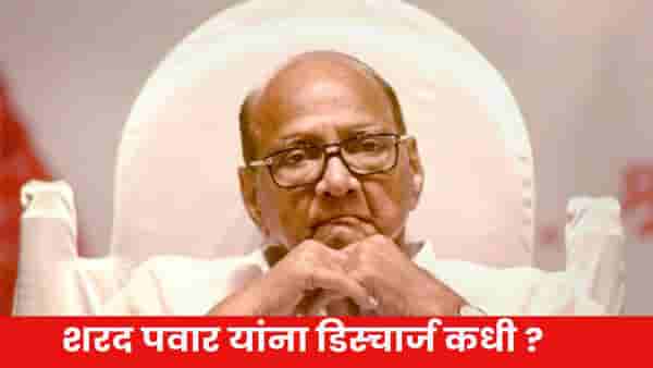 Sharad Pawar Health Updates : शरद पवार यांची प्रकृती कशी? कधी मिळणार डिस्चार्ज ? मोठी अपडेट समोर