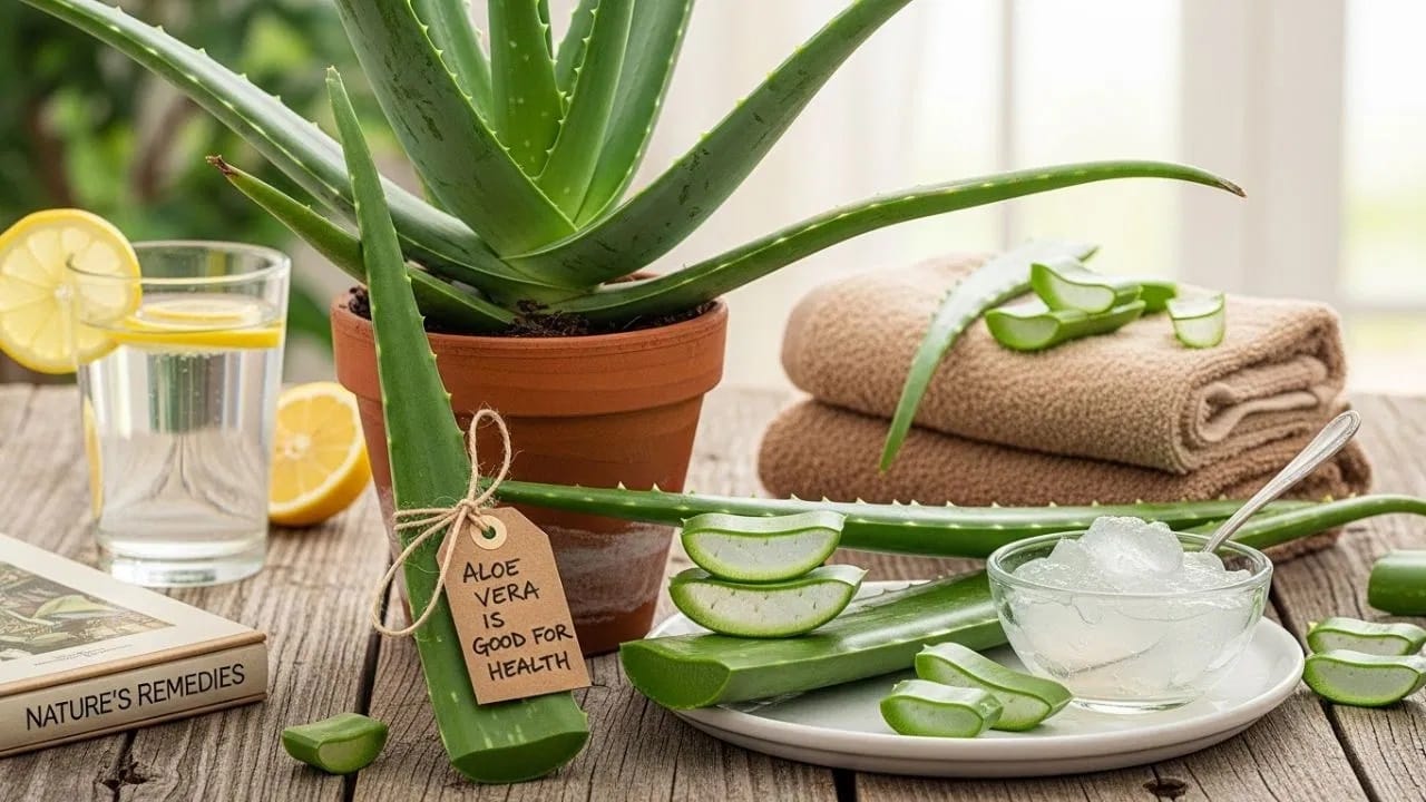 पोषक तत्वांचा खजिना: कोरफडीमध्ये केवळ पाणीच नाही तर कॅल्शियम, सोडियम आणि व्हिटॅमिन सी देखील मुबलक प्रमाणात असते. ते शरीराला विषमुक्त करण्यास आणि रोगप्रतिकारक शक्ती वाढविण्यास मदत करते. कोरफडीचे प्रमुख फायदे: