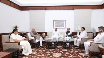 सुनेत्रा पवार यांच्या भेटीनंतर अमित शाह यांची पहिली प्रतिक्रिया समोर, अजितदादांची आठवण काढून म्हणाले...