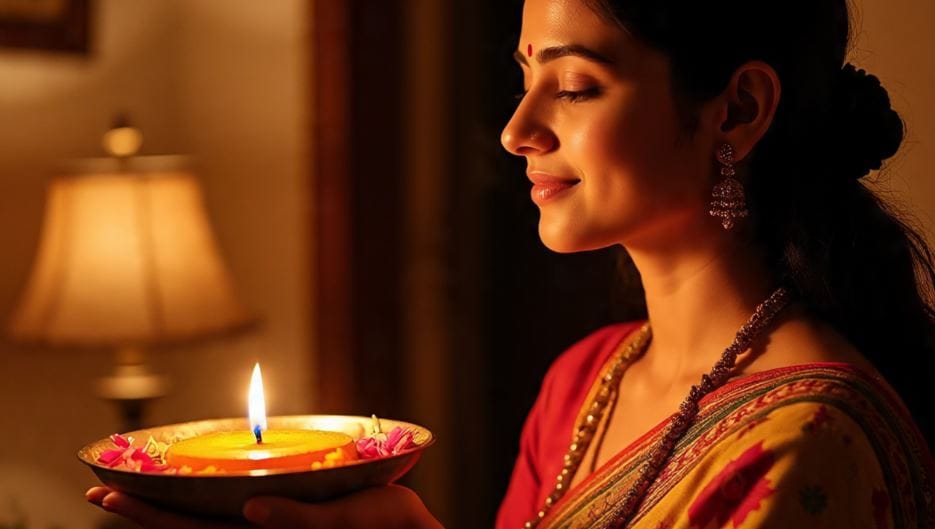  वास्तूशास्त्रानुसार घरात सूर्यास्तानंतरच दिवा लावायला हवा. जेव्हा सूर्यास्त होतो, तेव्हा आपण काम करून थकून गेलेलो असतो. त्यामुळेच सकारात्मक उर्जा कमी असते. अशा स्थितीत दिवा लावल्यास सकारात्मक उर्जा पुन्हा संचारते. म्हणूनच सूर्यास्तानंतरच दिवा लावावा. (फोटो सौजन्य- मेटा एआय)