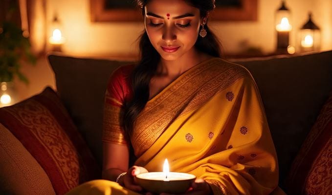 दिवा लावण्याची जागाही खूप महत्त्वाची असते. मंदिरात किंवा घरात उत्तर-पूर्व दिशेला दिवा लावणे शुभ मानले जाते. ज्या लोकांच्या घरात मंदीर नसते, त्या घरातील लोकांनी घराच्या मुख्य द्वारापाशी दिवा लावावा. असे केल्याने घरात येणारी नकारात्मक उर्जा थांबते. (फोटो सौजन्य- मेटा एआय)