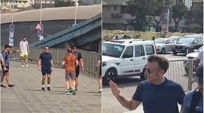 अरे हे तर माक्राँ, मरीन ड्राईव्हवर फ्रान्सच्या अध्यक्षांना जॉगिंग करताना पाहून मुंबईकर झाले अचंबित