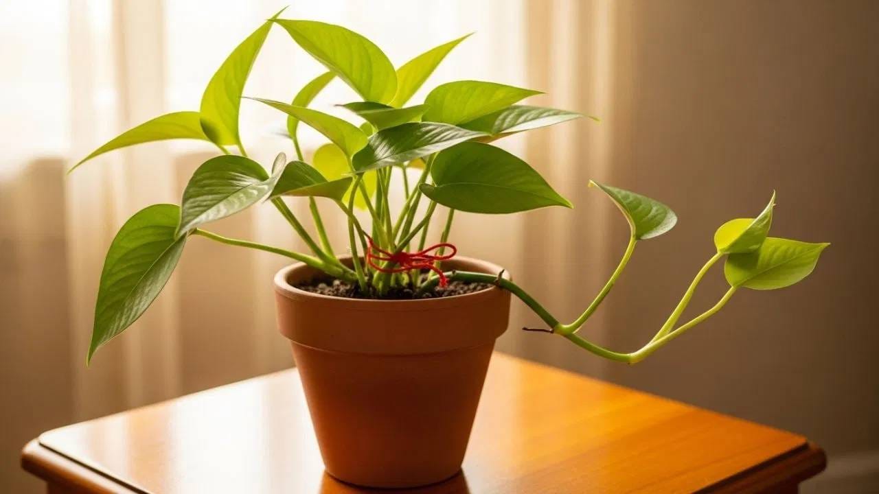 वास्तुनुसार, मनी प्लांटजवळ किंवा त्याच्याभोवती लाल धागा बांधणे शुभ मानलं जातं. हाँ लाल धागा रोपाची सकारात्मक ऊर्जा मजबूत करतो आणि घरात उत्पन्नाचा प्रवाह स्थिर ठेवतो. असं मानलं जातंकी हा सोपा आणि पारंपारिक उपाय घरातील वातावरण शांत ठेवतो आणि आनंद आणि आर्थिक समृद्धी वाढवतो.