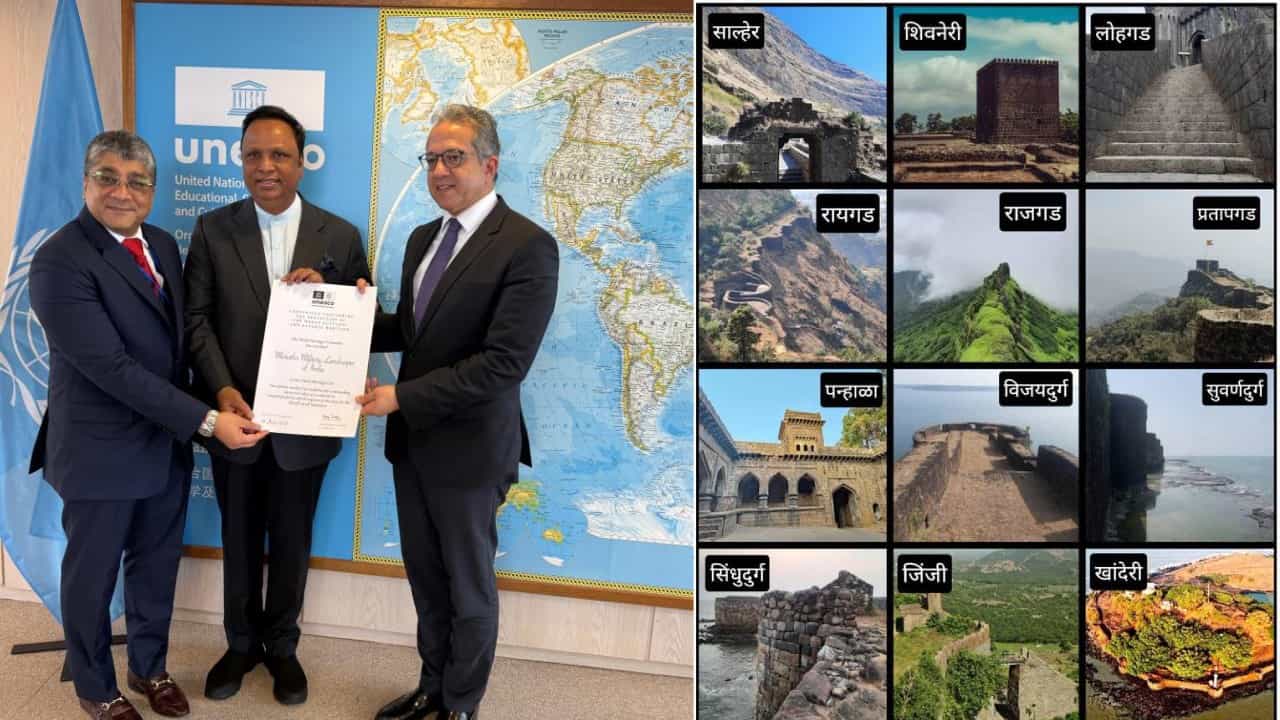 छत्रपती शिवाजी महाराज यांना युनेस्कोचा मानाचा मुजरा, 12 किल्ल्यांचे वारसा प्रमाणपत्र प्रदान