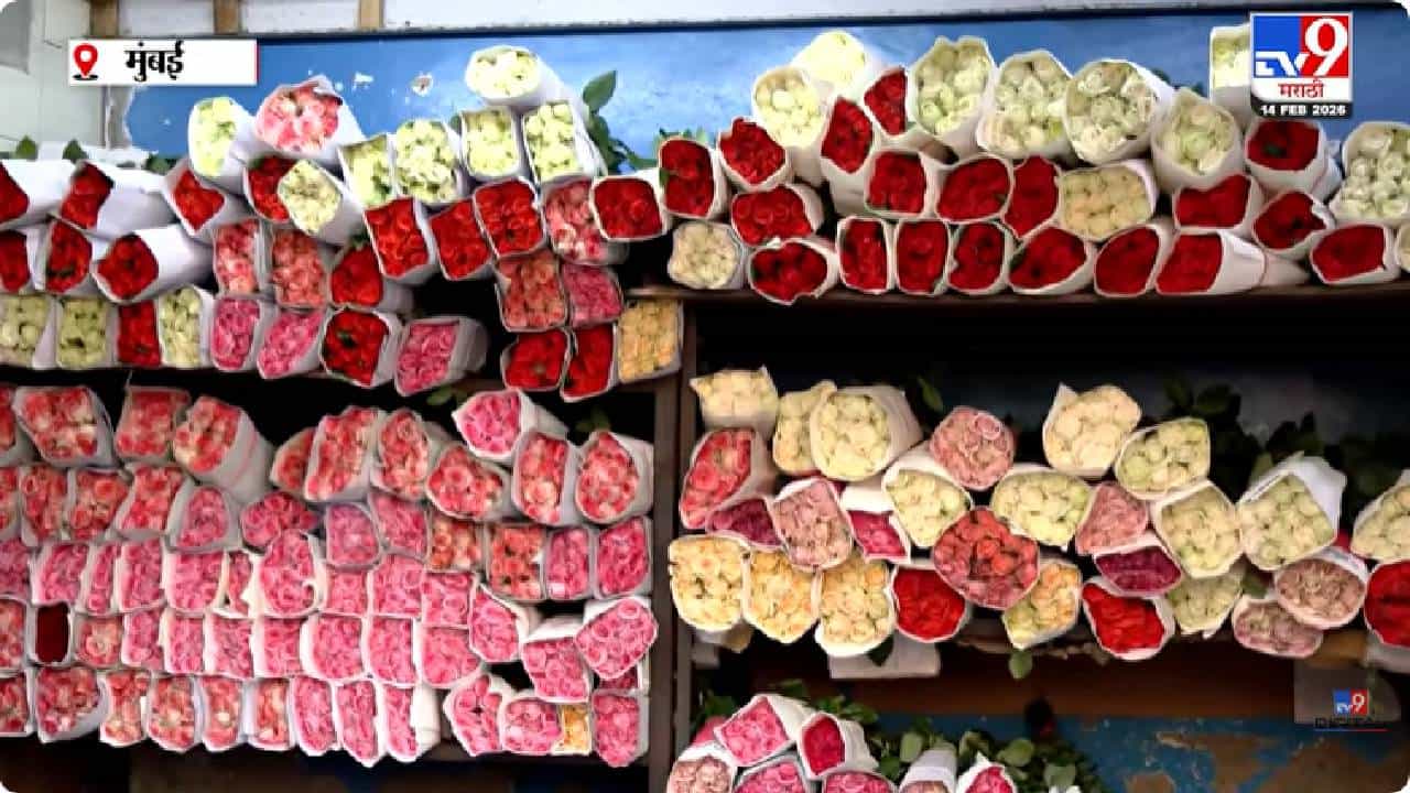 Mumbai | दादर मार्केट गुलाबांच्या रंगात रंगले; व्हॅलेंटाईन डेसाठी फुलांची जोरदार मागणी