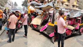 टिटवाळा येथे भरधाव कंटेनरने १५ वाहनांचा चुराडा केला, घटना सीसीटीव्हीत.